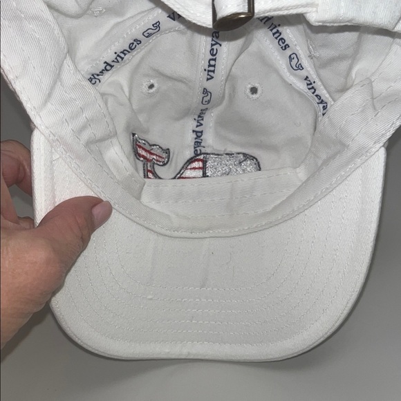 Vineyard Vines White Cap with Flag Whale Logo